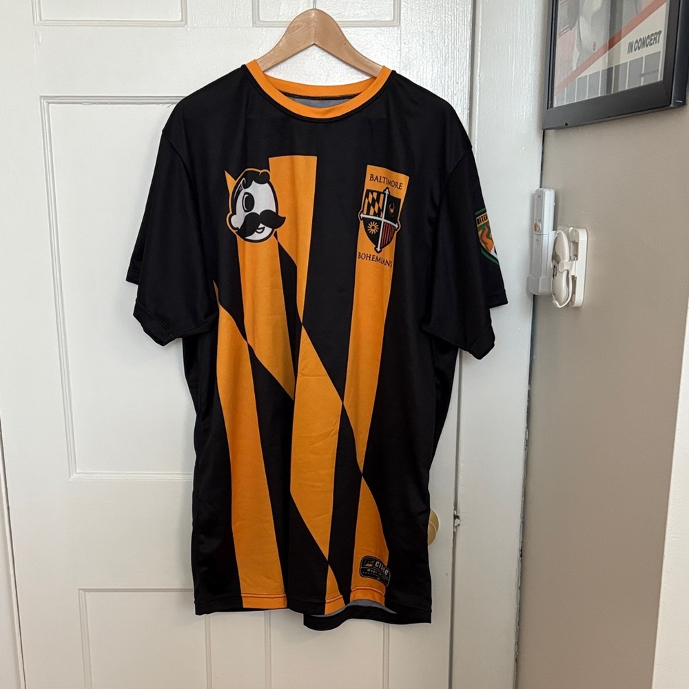 Cisco Athletic Wear in Baltimore Bohemians Jersey in Gold and Black